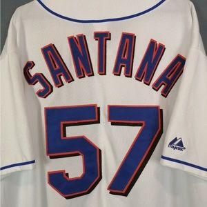 White NY Mets Santana alternate Home Jersey.